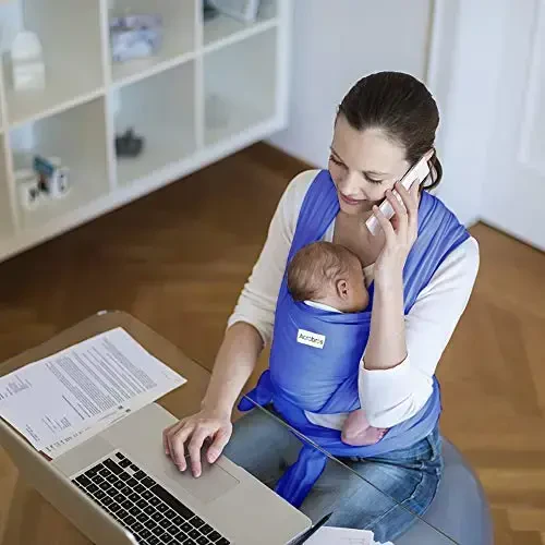 Acrabros Baby Wrap Carrier, Qo'lsiz Baby Carrier Sling, Yengil, Nafas oladigan, Yumshoqlik, Yangi tug'ilgan chaqaloqlar va chaqaloqlar uchun dush sovg'asi uchun ideal, Binafsha - 6