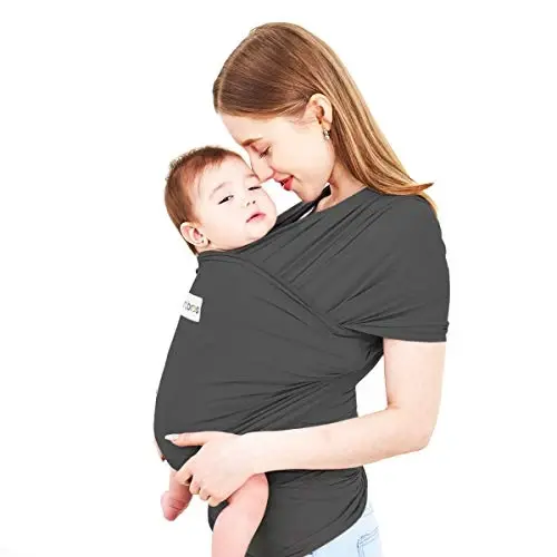 Acrabros Baby Wrap Carrier,Hands Free Baby Carrier Sling,Lightweight,Breathable,Softness,Perfect for Newborn Infants and Babies Shower Gift,Charcoal Grey - 1