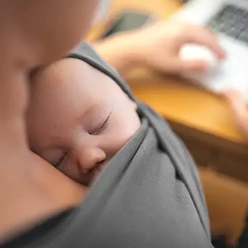 Acrabros Baby Wrap Carrier,Hands Free Baby Carrier Sling,Lightweight,Breathable,Softness,Perfect for Newborn Infants and Babies Shower Gift,Heather Grey - 6