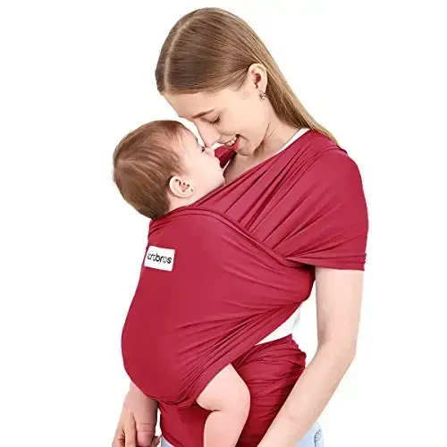 Acrabros Baby Wrap Carrier,Hands Free Baby Carrier Sling,Lightweight,Breathable,Softness,Perfect for Newborn Infants and Babies Shower Gift,Royal Red - ACRABROS
