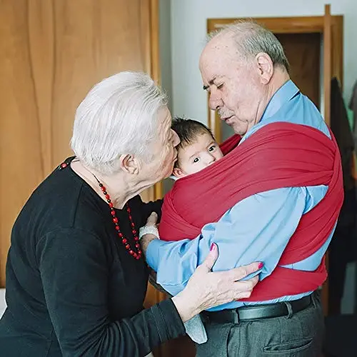 Acrabros Baby Wrap Carrier,Hands Free Baby Carrier Sling,Lightweight,Breathable,Softness,Perfect for Newborn Infants and Babies Shower Gift,Royal Red - 4