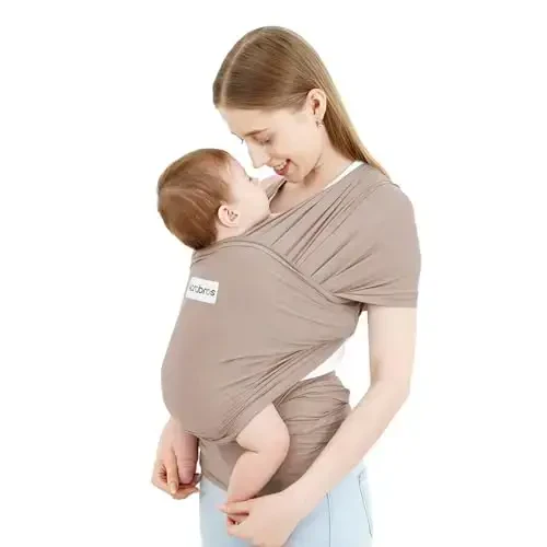 Acrabros Baby Wrap Carrier,Hands Free Baby Carrier Sling,Lightweight,Breathable,Softness,Perfect for Newborn Infants and Babies Shower Gift,Dark Cappuccino - ACRABROS