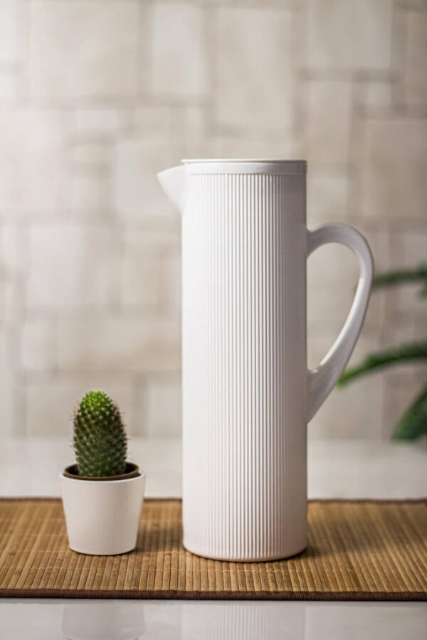 Acrylic Baroque 1.5 L White Jug (Fits Refrigerator Shelf) - 1