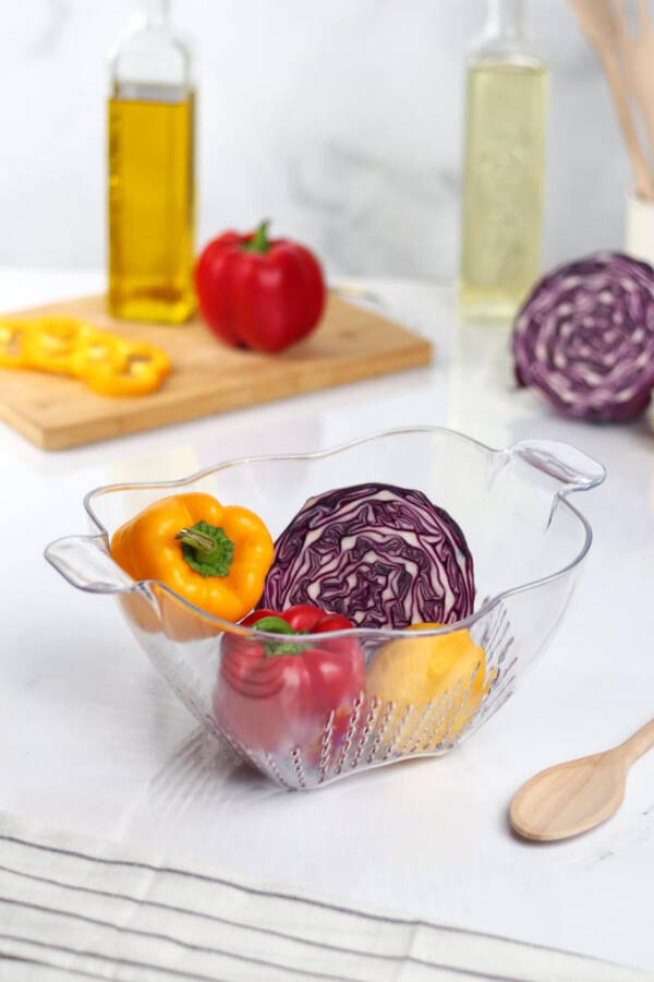 Acrylic Clear Pasta Strainer & Vegetable Fruit Colander - 1