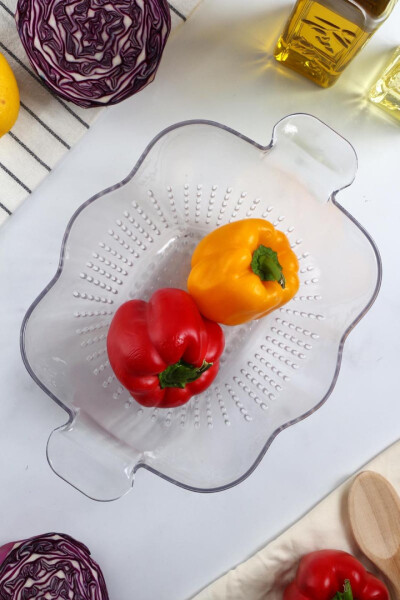 Acrylic Clear Pasta Strainer & Vegetable Fruit Colander - 3