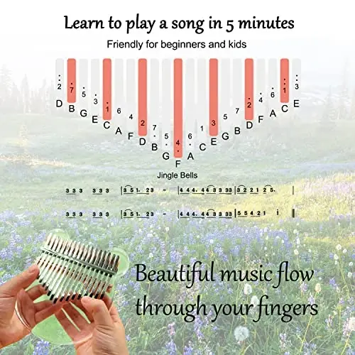 Acrylic Kalimba Thumb Piano, YUNDIE Portable 17 Keys Mbira Crystal Finger Piano, Musical Instruments Birthday Gift for Kid Adult Beginners Professional(Clear) (17 Keys) - 3