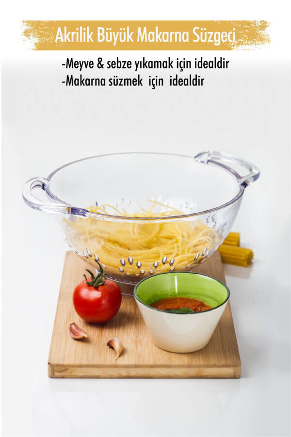 Acrylic Transparent Pasta Strainer & Fruit Vegetable Colander - 1