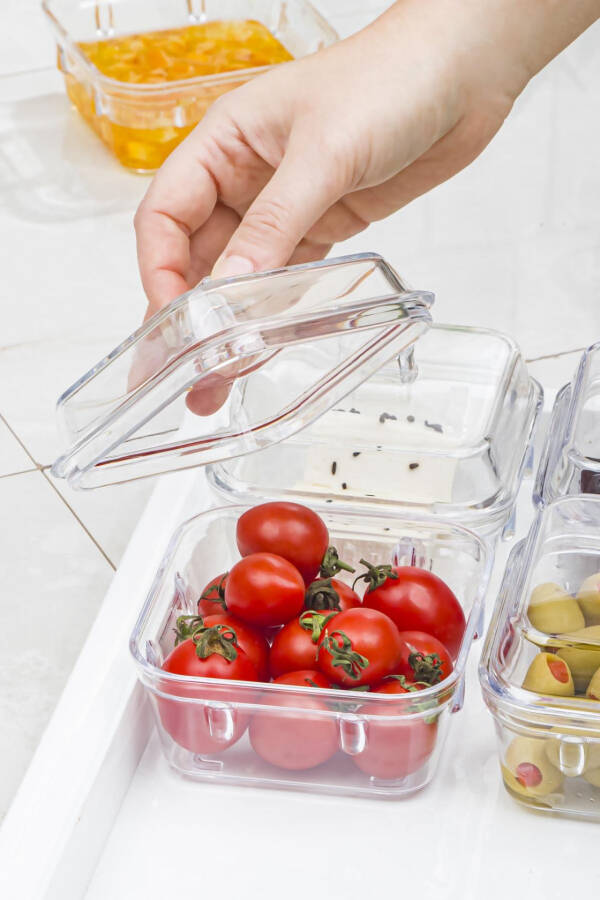 Acrylic White 6-Piece Breakfast Set with Lids & Storage Container (Not Glass) - 3