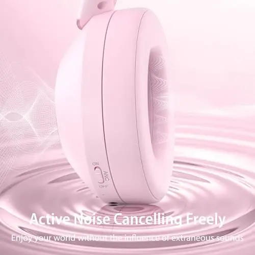 Active Noise Cancelling Headphones, 100H Playtime Headphone Wireless Bluetooth, Bluetooth Headphone with Microphone, Over Ear Wireless Headphones with Deep Bass,Fast Charging for Travel - 2