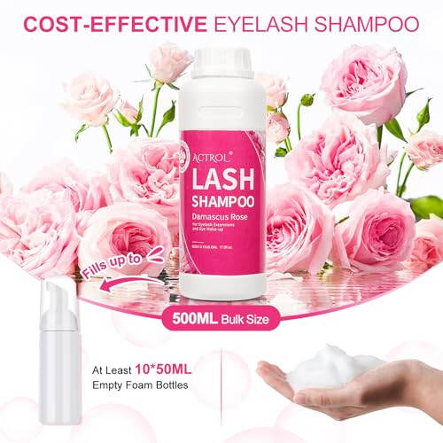 ACTROL Lash Extension Cleanser Rose 500ml Eyelash Shampoo Lash Cleanser Foam with Salon and Home Care - 2