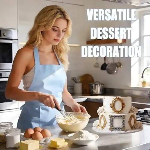 Acvcatto Silicone Picture Frame Molds, Vintage Ornate Baroque Fondant Molds, for Resin Casting and Chocolate Cake Decoration Set of 4 - 3