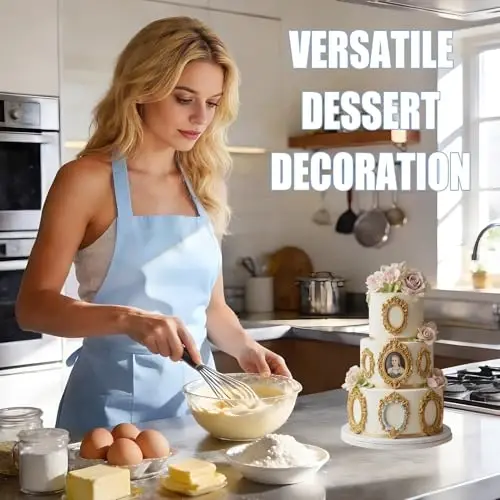 Acvcatto Vintage Frame Silicone Molds, Ornate Baroque Picture Frame Fondant Molds, for Resin Casting Cake Decorating Cupcake Topper Chocolate Candy Polymer Clay Gum Paste Set of 4 - 3