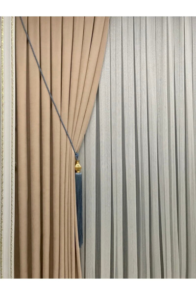 Ada Curtain Beige Single Wing 1/3 Tight Pleat - 4