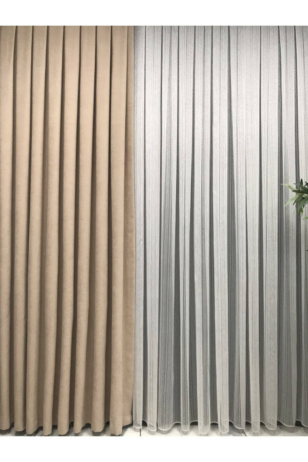 Ada Curtain Beige Single Wing 1/3 Tight Pleat - 12