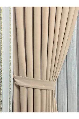 Ada Curtain Beige Single Wing 1/3 Tight Pleat - 4