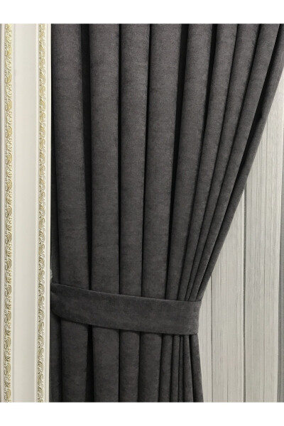 Ada Drapery Anthracite Single Wing 1/3 Tight Pleat - 7