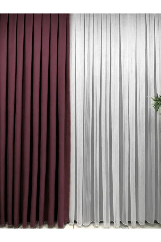 Ada Fonluk Bordo Tek Kanat 1/3 Sık Pile-Bordo - 2