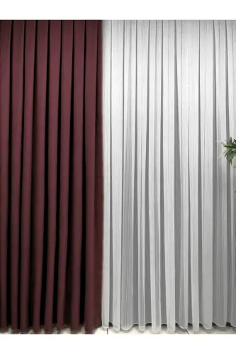 Ada Fonluk Bordo Tek Kanat 1/3 Sık Pile-Bordo - 3