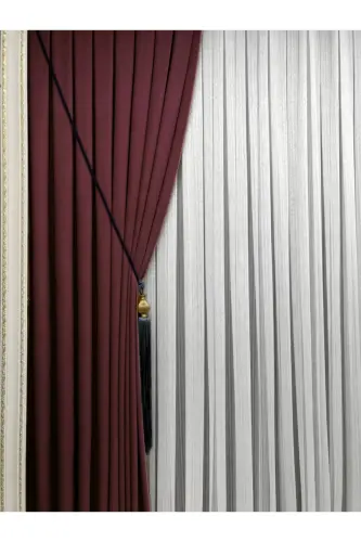 Ada Fonluk Bordo Tek Kanat 1/3 Sık Pile-Bordo - 4