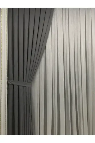 Ada Fonluk Gri Tek Kanat 1/3 Sık Pile-Gri - 4