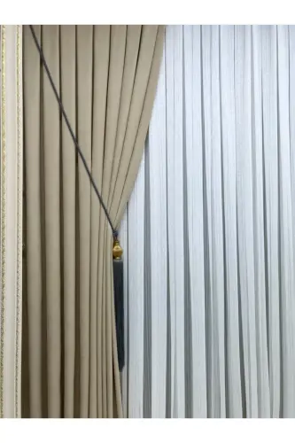 Ada Fonluk Koyu Bej Tek Kanat 1/3 Sık Pile-Koyu Bej - 4