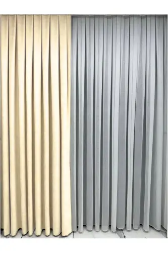 Ada Fonluk Krem Tek Kanat 1/3 Sık Pile-Açık Bej - 2