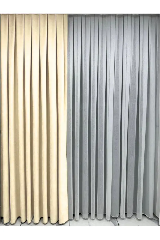 Ada Fonluk Krem Tek Kanat 1/3 Sık Pile-Açık Bej - 2