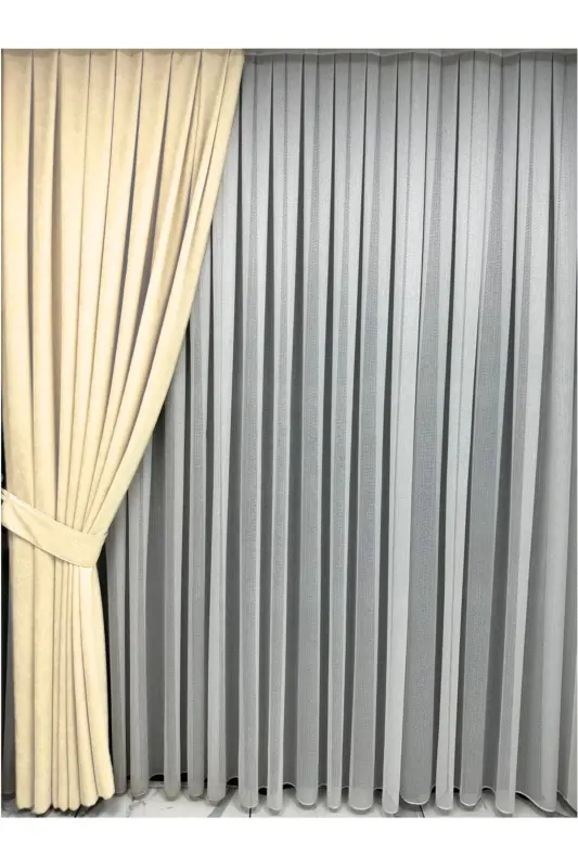 Ada Fonluk Krem Tek Kanat 1/3 Sık Pile-Açık Bej - 3