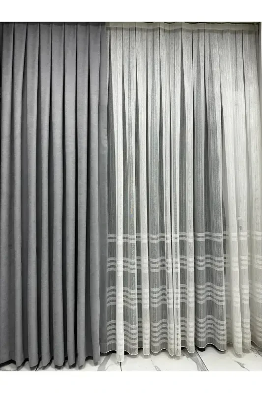 Ada Fonluk Ochik Kulrang Yagona Qanot 1/3 Zich Burmali-Ochik Kulrang - 5