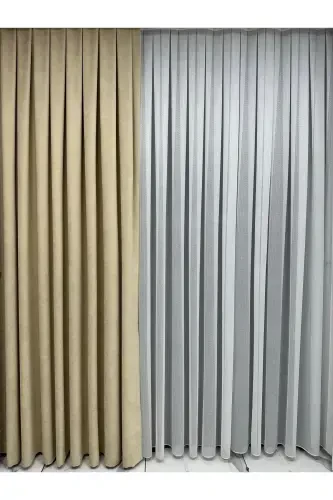 Ада Фонлук Открытый Бежевый Одностворчатый 1/3 Плотная Складка-Светло-Желтый - ERDOĞANLAR KOZA (1)