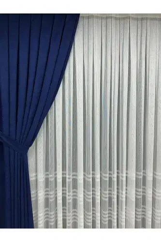 Ada Fonluk Parlement Mavisi (Açık Lacivert) Tek Kanat 1/3 Sık Pile-Mavi - 4