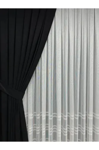 Ada Fonluk Siyah Tek Kanat 1/3 Sık Pile-Siyah - 4