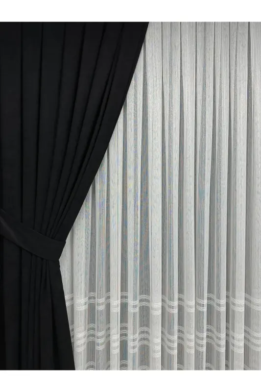 Ada Fonluk Siyah Tek Kanat 1/3 Sık Pile-Siyah - 4