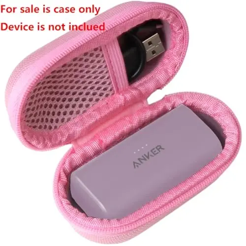 Adada Hard Travel Case for Anker Nano Power Bank, Portable Charger 5,000mAh (Pink) - ADADA (1)