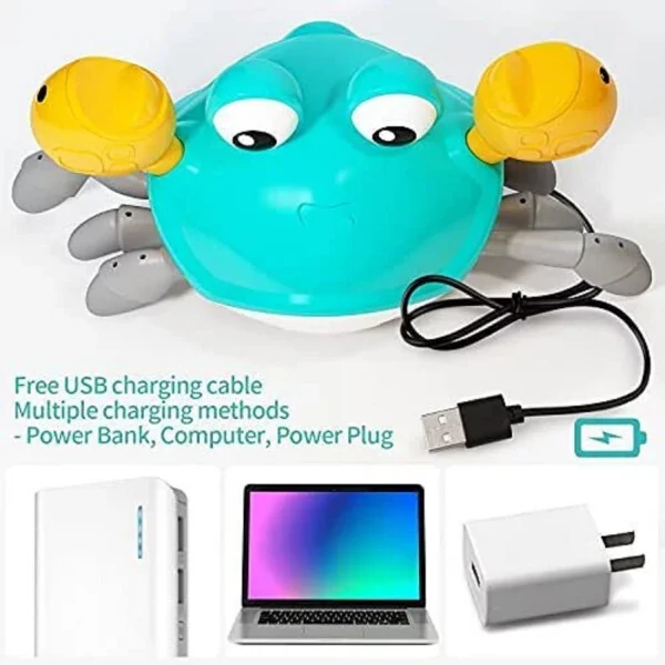 Adakot Blue Краб - игрушка для ползания. Сенсорная, ходит, музыка, свет. Развивающая для малышей 12-18 мес. Подарок. - 7