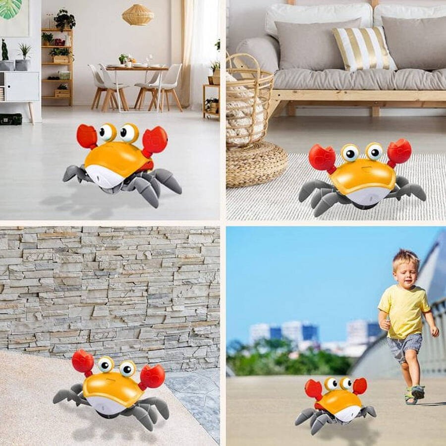 Adakot Orange Crawling Qisqichbaqa bolalar o'yinchoqlari 6-12 oy, Musiqa chiroqlari bilan qiziqarli harakatlanuvchi chaqaloq o'yinchoqlari, Bolalar, kichkintoylar, bolalar uchun o'yinchoq sovg'alari. - 5