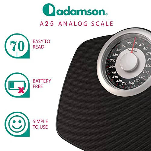 Adamson A25 Scales for Body Weight - Up to 400 LB - New 2024-5.3 Dial on 12.4