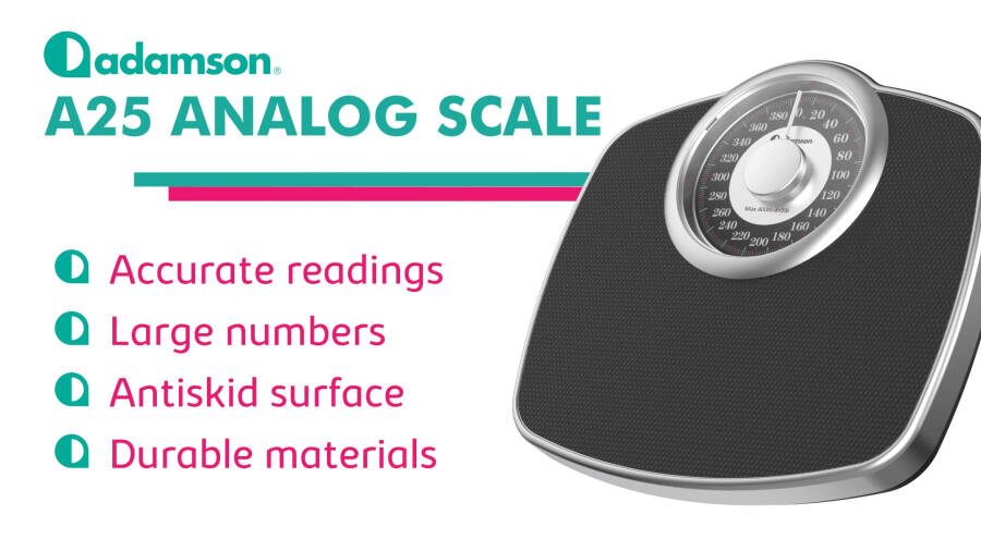 Adamson A25 Scales for Body Weight - Up to 400 LB - New 2024-5.3 Dial on 12.4