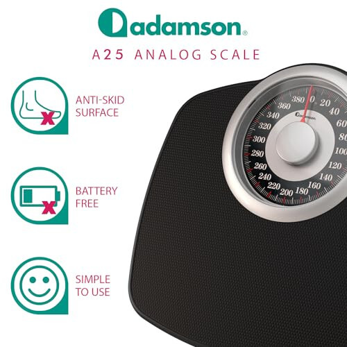 Adamson A25 Scales for Body Weight - Up to 400 LB - New 2024-5.3 Dial on 12.4