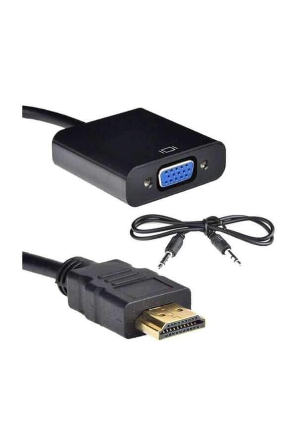 Адаптер HDMI to VGA с аудиовыходом адаптер монитора конвертер кабеля преобразователь адаптер - 1