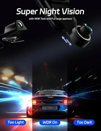 Pelsee P10 Plus 4K Rear View Mirror Camera with ADAS and BSD, 5.8GHz WiFi Mirror Dash Cam Front and Rear, Backup Camera for Car, GPS, 64GB Card Included, WDR Night Vision, Voice Control, 10” Display - 4