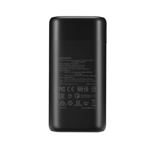 ADATA P10000QCD 10000mAh Qualcomm QC 3.0 / USB PD 3.0 Çift USB-A (18W) & USB-C Hızlı Şarj (18W) Power Bank Taşınabilir Şarj Cihazı (AP10000QCD-DGT-CBK) - 4