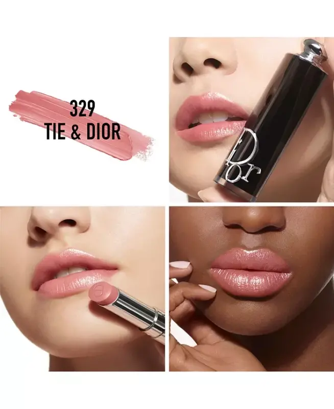 Addict Refillable Shine Lipstick-329 Tie & Dior (A soft rosewood) - 3
