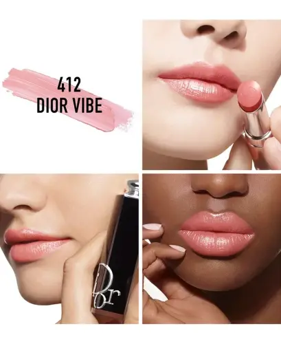 Addict Refillable Shine Lipstick-412 Dior Vibe (A rose nude) - 3