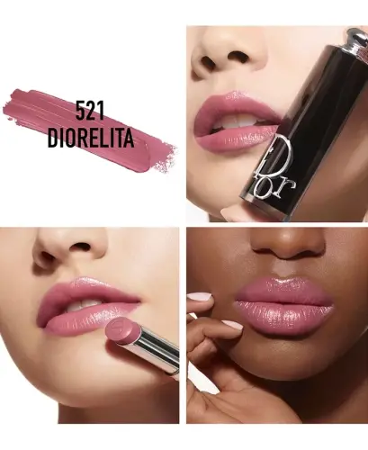 Addict Refillable Shine Lipstick-521 Diorelita (A brown pink) - 3