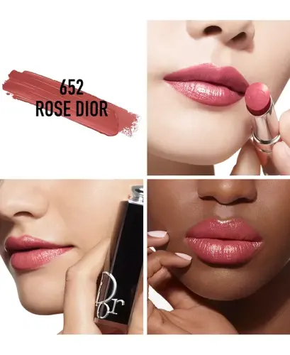 Addict Refillable Shine Lipstick-652 Rose Dior (Moviy pushti) - 3