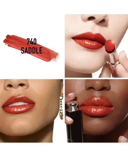 Addict Refillable Shine Lipstick-740 Saddle (A brick red) - 3