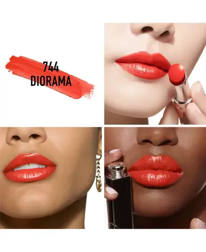 Addict Refillable Shine Lipstick-744 Diorama (Marjon qizil) - 3