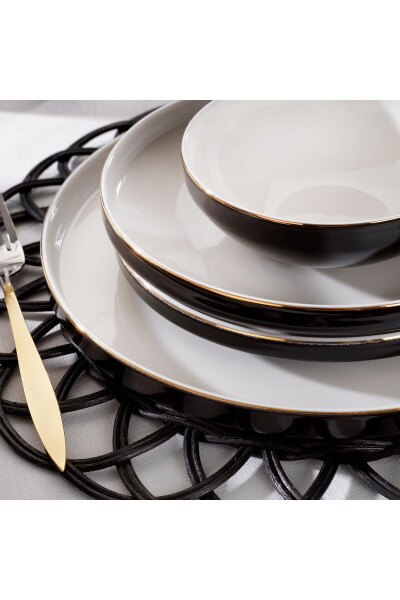 Adel Black Dinner Set - 56 Pieces - Black - 3