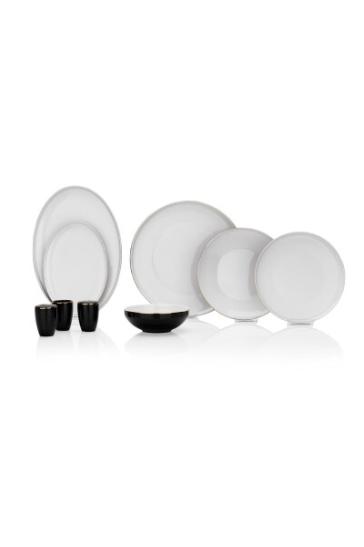 Adel Black Dinner Set - 56 Pieces - Black - 7